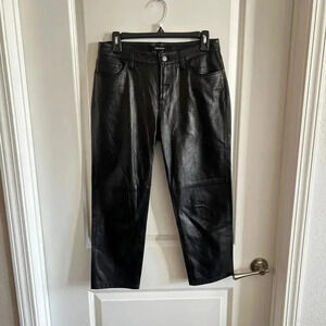 J Brand Leather Cropped Pants Size 25 Color Black